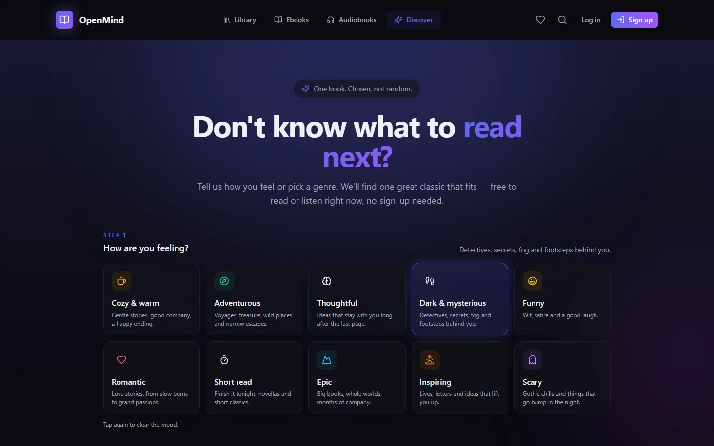 OpenMind mood-based discovery
